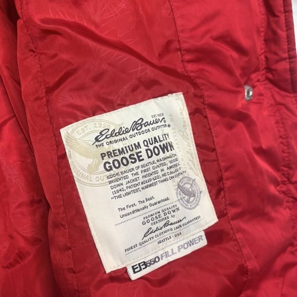 Eddie Bauer | Women’s Down Long Quilted Puffer Jacket Coat Red - Picture 14 of 16